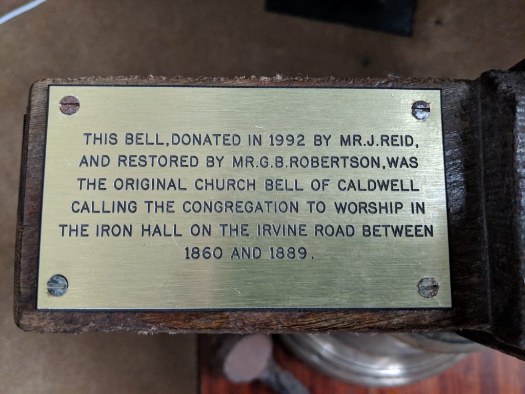 Close up on plaque on original bell